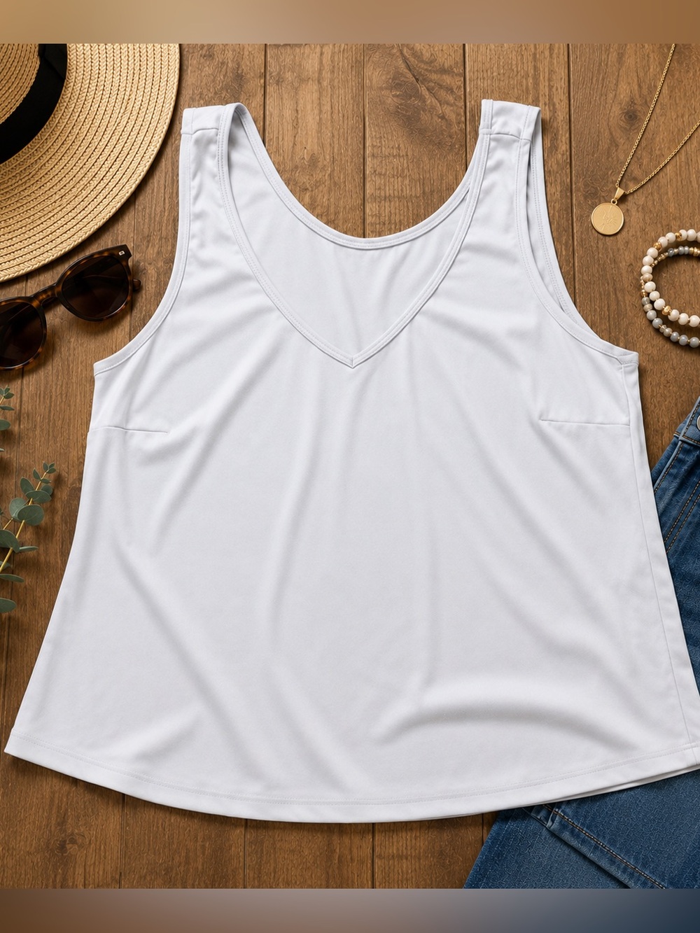 Women’s Light Gray Tank Top 2X Scoop Neck Sleeveless Layering Camisole Plus Size